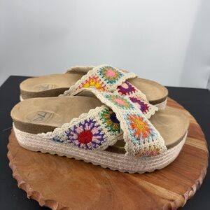 Dirty Laundry Plays Crochet Platform slide Sandals 39 US 8.5